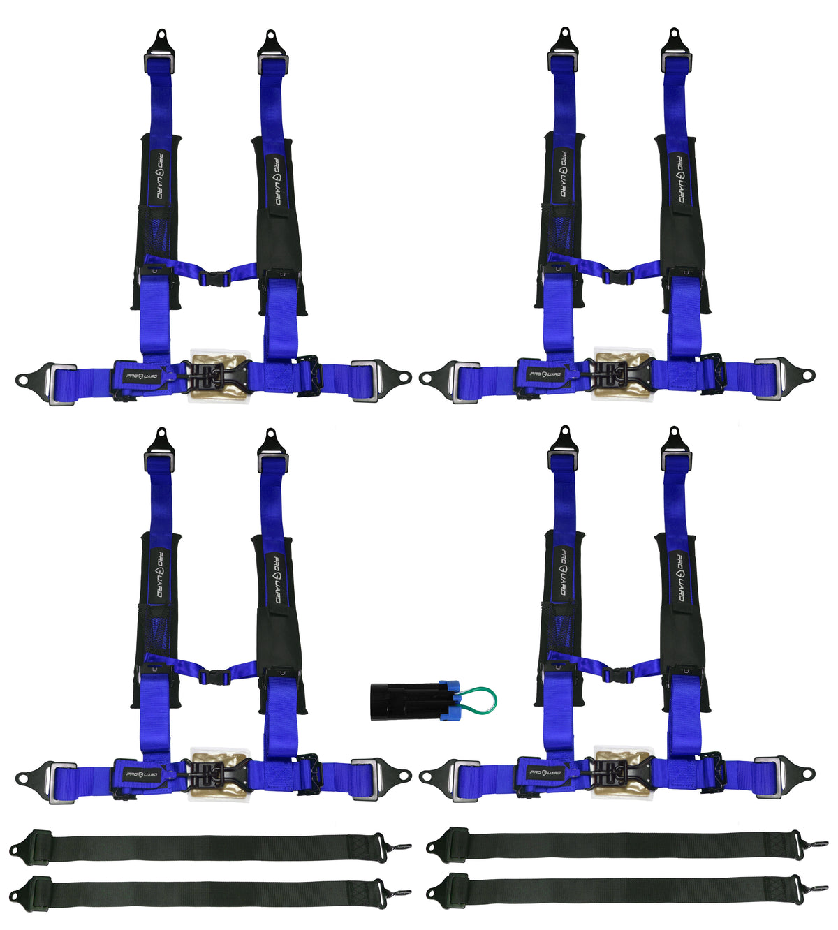 ProGuard Offroad (4) Harnesses Blue w/ 2" Straps 5 Points of Contact Bypass Clip