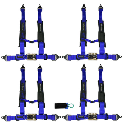 ProGuard Offroad (4) Harnesses Blue w/ 2" Straps 4 Points of Contact Bypass Clip
