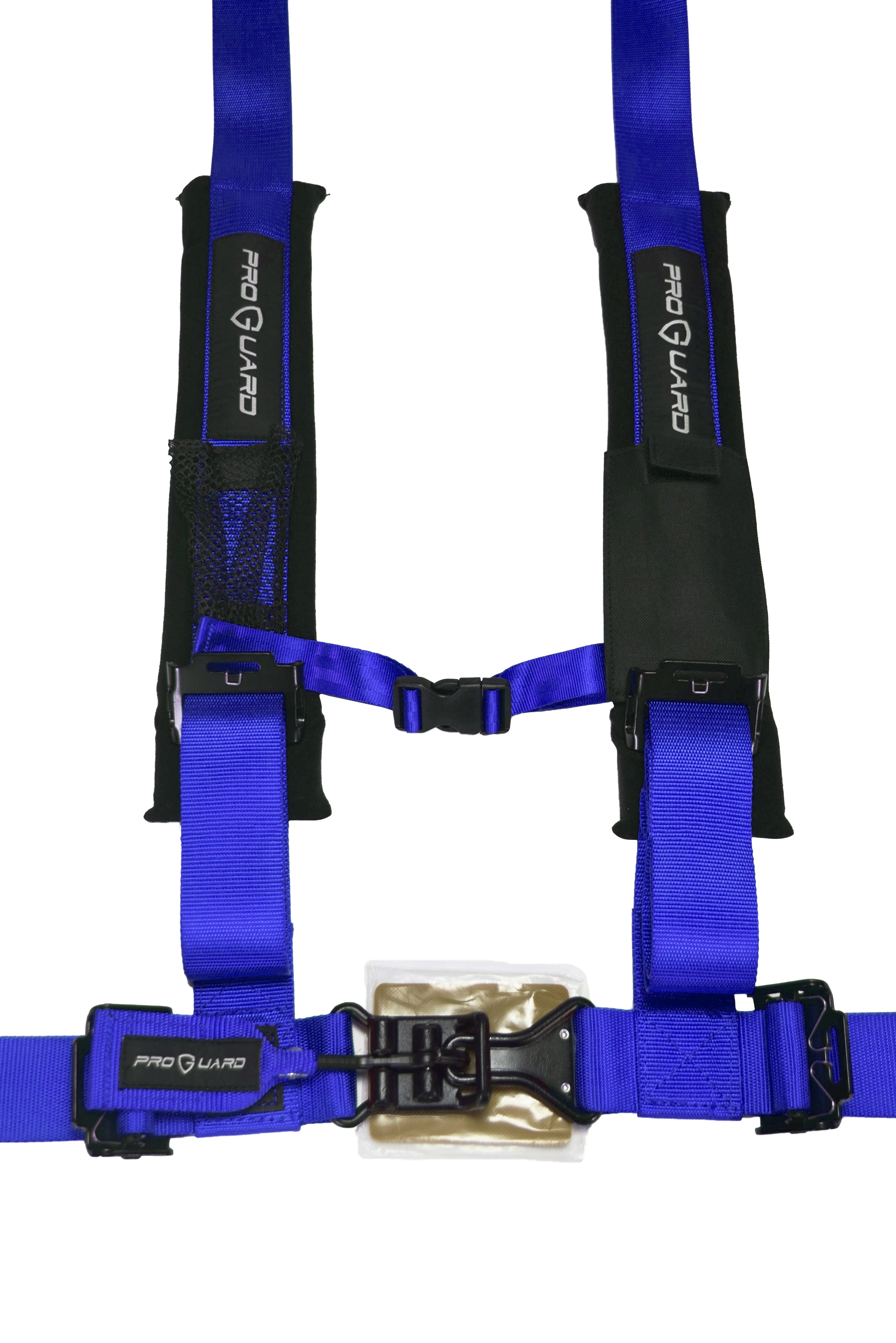 ProGuard Offroad 4-Point Safety Harness – Blue  2" Heavy-Duty Nylon Straps  Universal Safety Belt fits Polaris, Can-Am, Kawasaki, Yamaha UTV, ATV, SxS with Soft Shoulder Pads