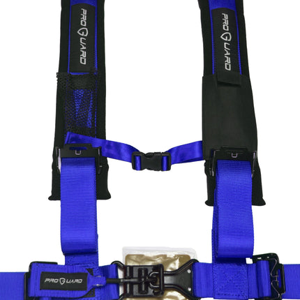 ProGuard Offroad 4-Point Safety Harness – Blue  2" Heavy-Duty Nylon Straps  Universal Safety Belt fits Polaris, Can-Am, Kawasaki, Yamaha UTV, ATV, SxS with Soft Shoulder Pads