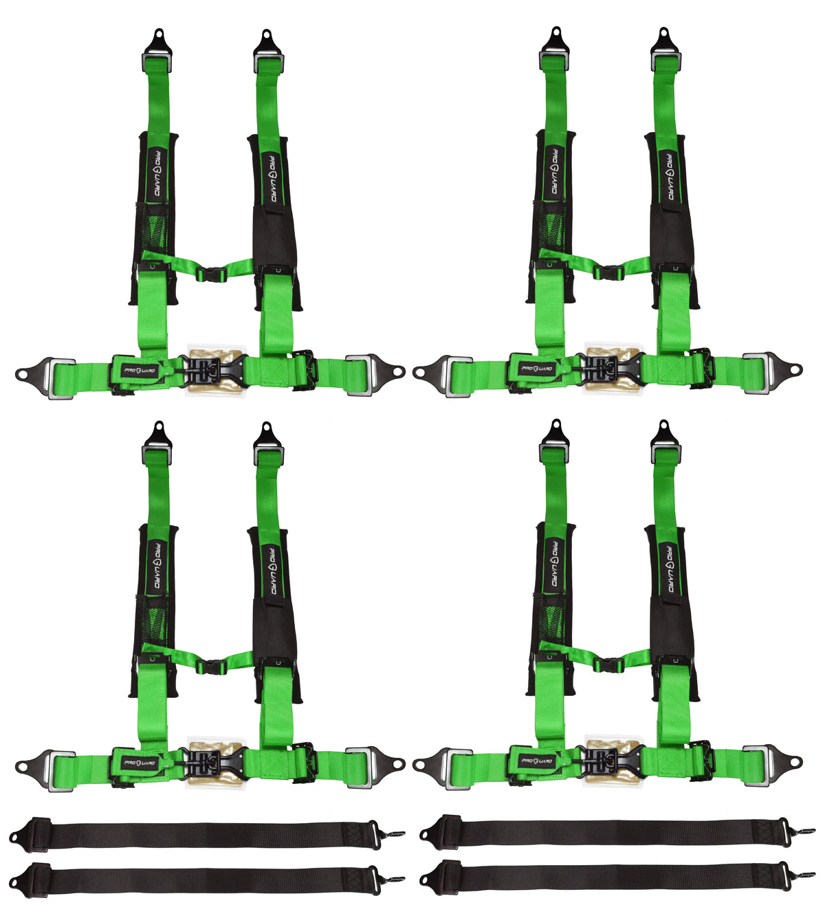 ProGuard Offroad Harnesses 4-Pack Green w/ 2" Nylon Straps, 5 Points of Contact