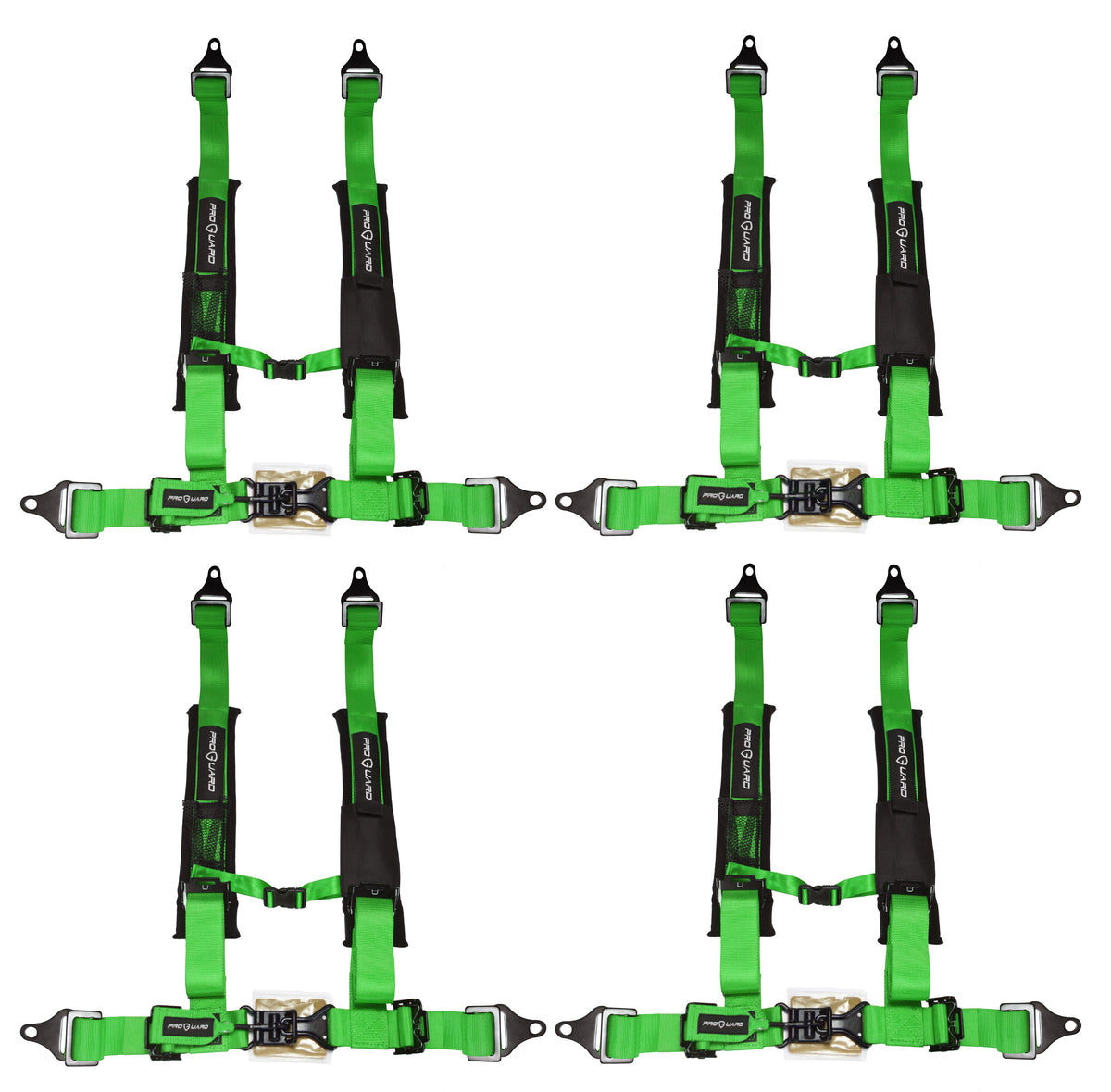 ProGuard Offroad Harnesses 4-Pack Green w/ 2" Nylon Straps, 4 Points of Contact