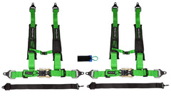 ProGuard Offroad (2) Harnesses - Green 2" Straps 5 Points of Contact Bypass Clip