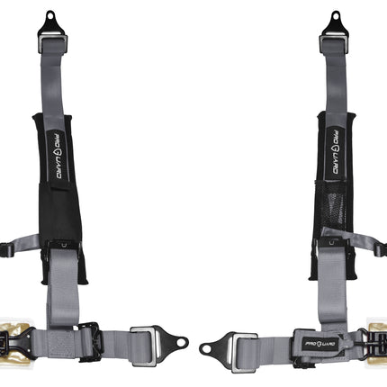ProGuard Offroad Harnesses Gray with 2" Nylon Straps & 4 Points of Contact (2 Pck) - Universal Safety Belts fits Polaris, Can-Am, Kawasaki, Yamaha UTVs, ATVs, Side-by-Sides