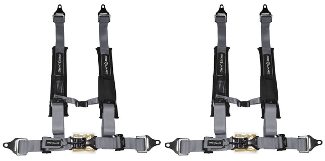 ProGuard Offroad Harnesses Gray with 2" Nylon Straps & 4 Points of Contact (2 Pck) - Universal Safety Belts fits Polaris, Can-Am, Kawasaki, Yamaha UTVs, ATVs, Side-by-Sides