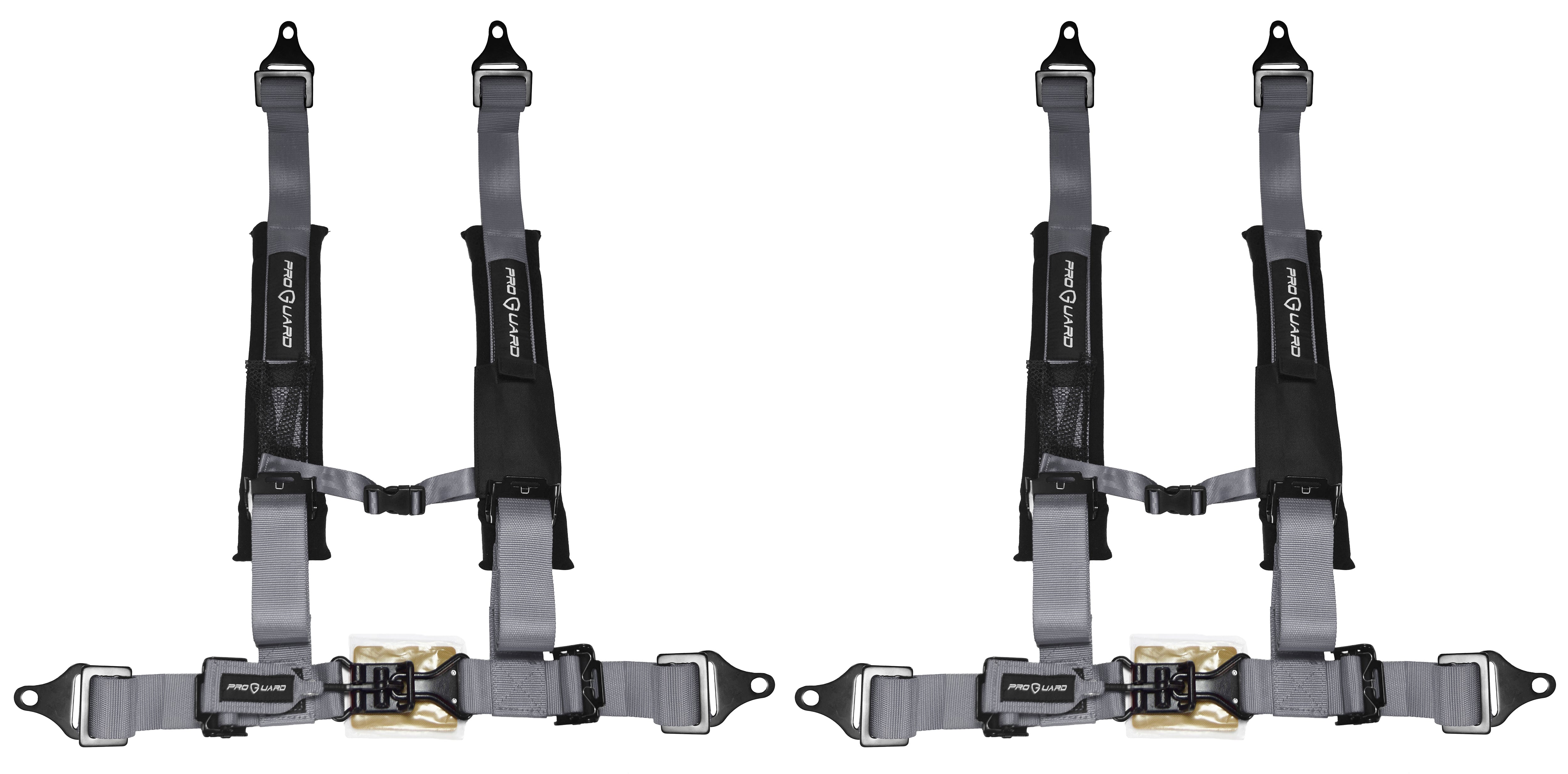 ProGuard Offroad Harnesses Gray with 2" Nylon Straps & 4 Points of Contact (2 Pck) - Universal Safety Belts fits Polaris, Can-Am, Kawasaki, Yamaha UTVs, ATVs, Side-by-Sides