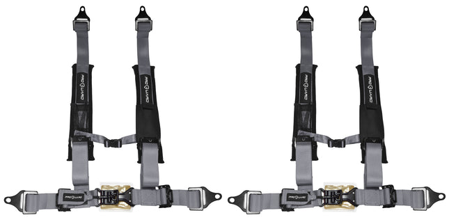 ProGuard Offroad Harnesses Gray with 2" Nylon Straps & 4 Points of Contact (2 Pck) - Universal Safety Belts fits Polaris, Can-Am, Kawasaki, Yamaha UTVs, ATVs, Side-by-Sides