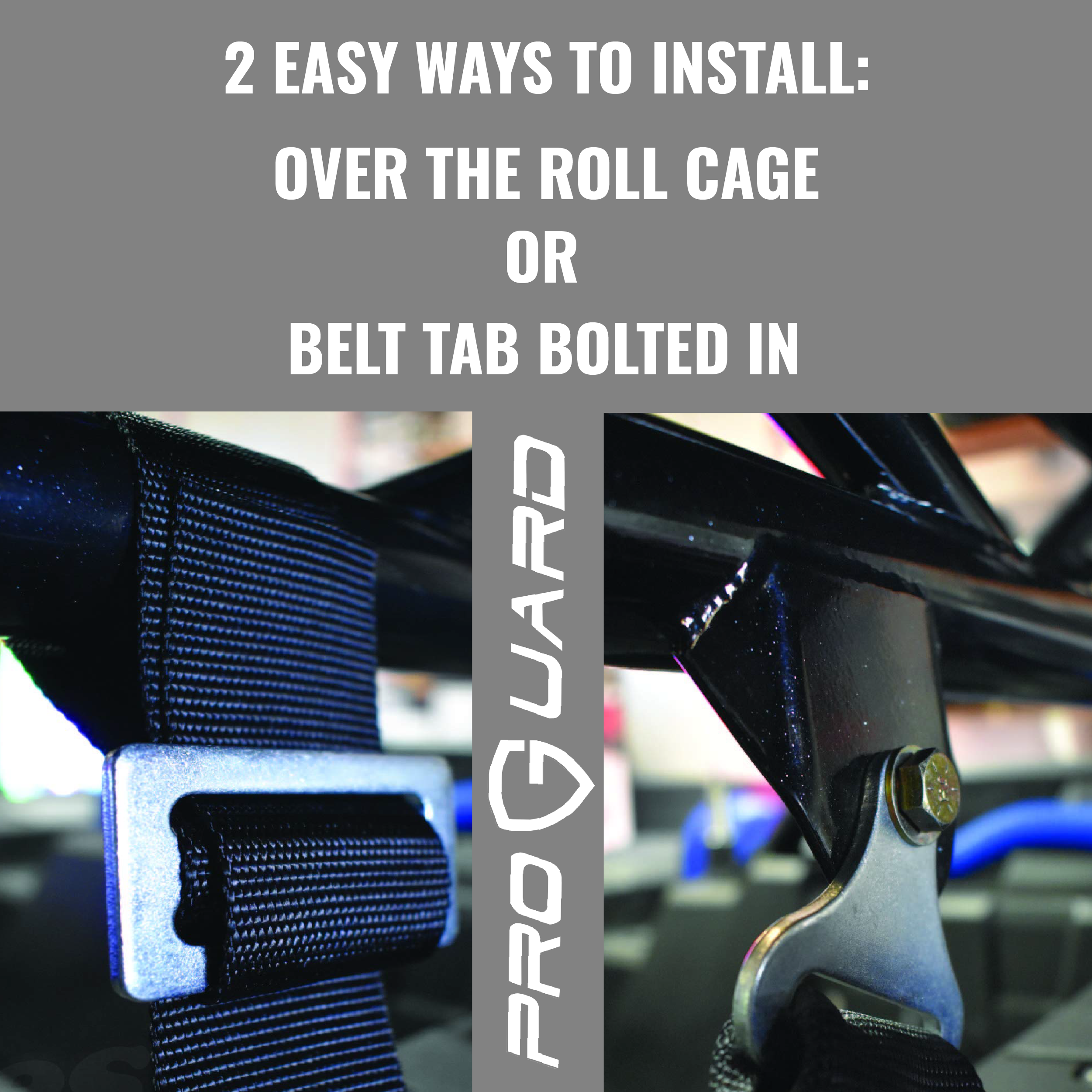 ProGuard Offroad Harnesses Gray with 2" Nylon Straps & 4 Points of Contact (2 Pck) - Universal Safety Belts fits Polaris, Can-Am, Kawasaki, Yamaha UTVs, ATVs, Side-by-Sides