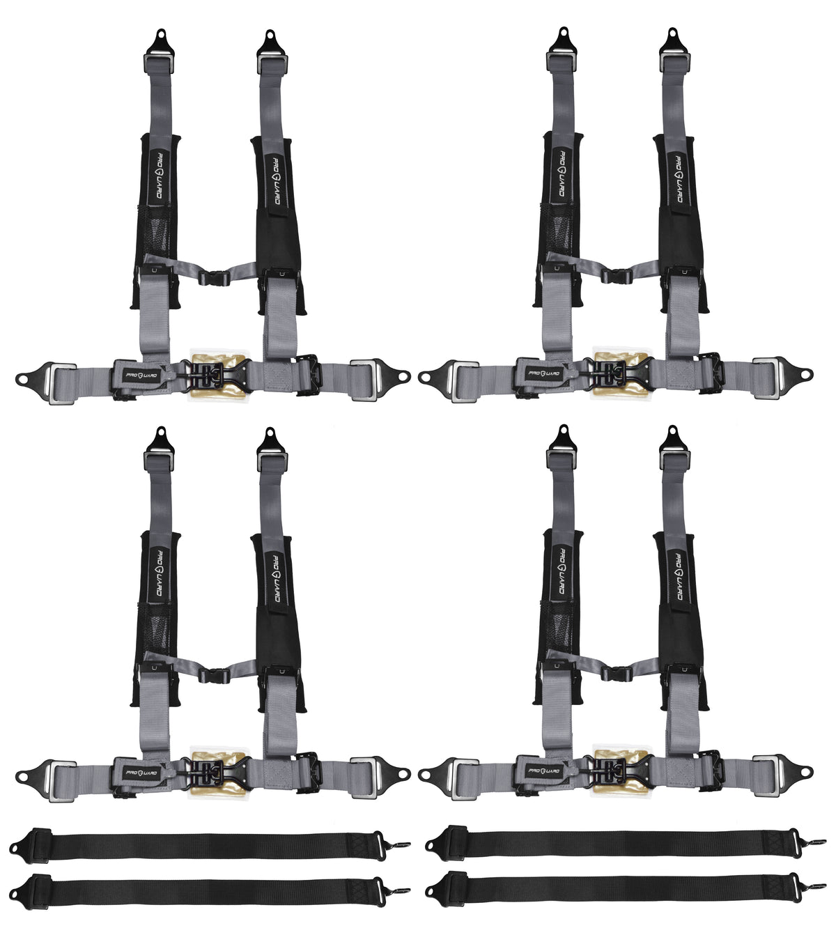 ProGuard Offroad Harnesses 4-Pack Gray w/ 2" Nylon Straps & 5 Points of Contact