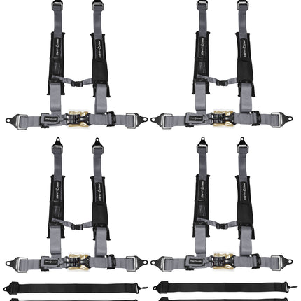 ProGuard Offroad Harness Gray with 2" Nylon Straps and 5 Points of Contact (4 Pck) - Universal Safety Belt fits Polaris, Can-Am, Kawasaki, Yamaha UTVs, ATVs, Side-by-Sides
