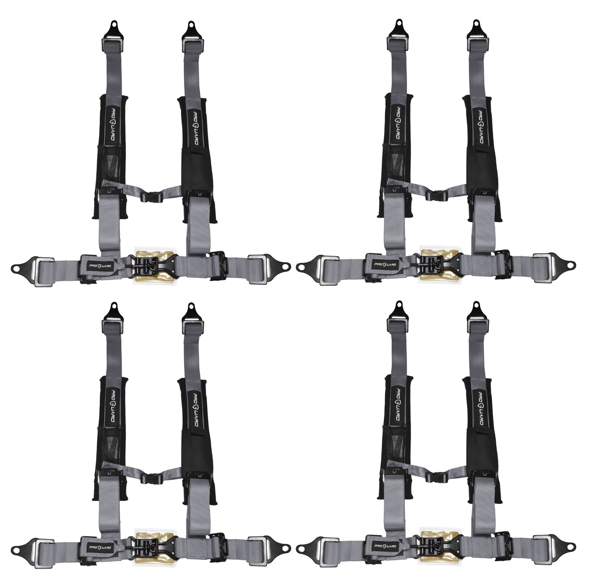 ProGuard Offroad Harnesses 4-Pack Gray w/ 2" Nylon Straps & 4 Points of Contact