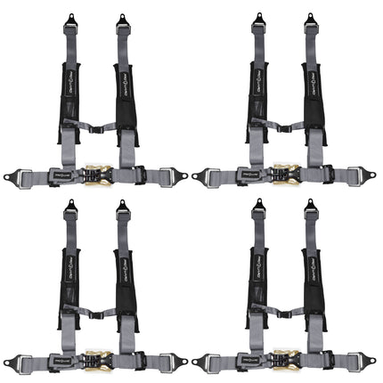 ProGuard Offroad Harnesses Gray with 2" Nylon Straps & 4 Points of Contact (4 Pck) - Universal Safety Belts fits Polaris, Can-Am, Kawasaki, Yamaha UTVs, ATVs, Side-by-Sides