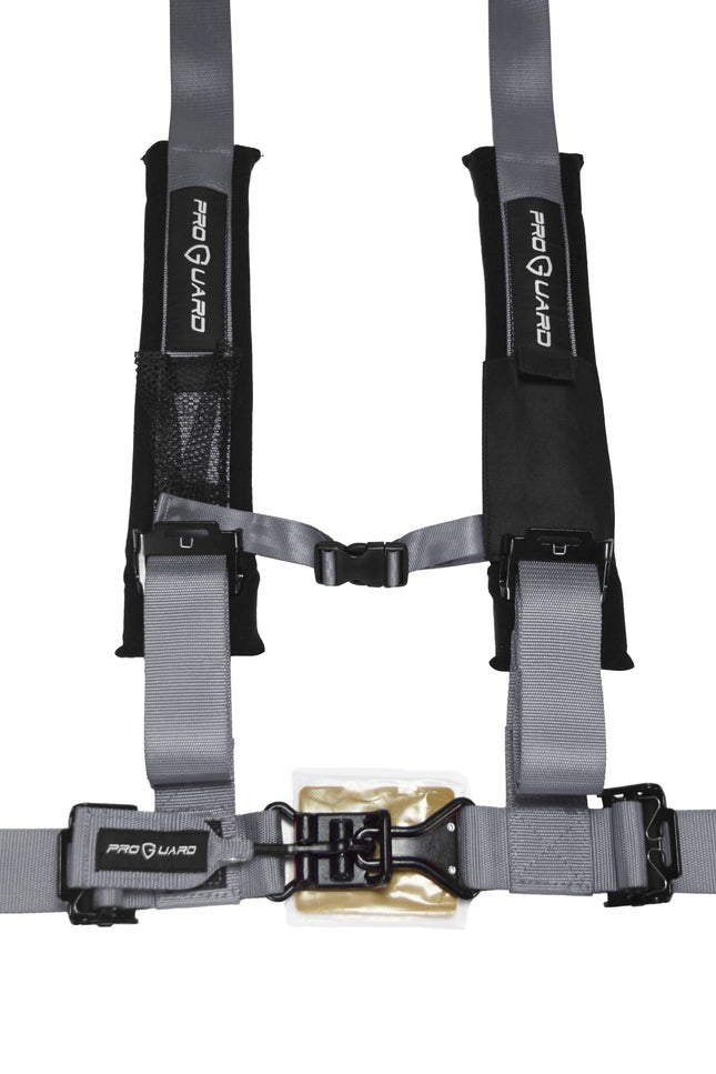 ProGuard Offroad Harnesses Gray with 2" Nylon Straps & 4 Points of Contact (4 Pck) - Universal Safety Belts fits Polaris, Can-Am, Kawasaki, Yamaha UTVs, ATVs, Side-by-Sides