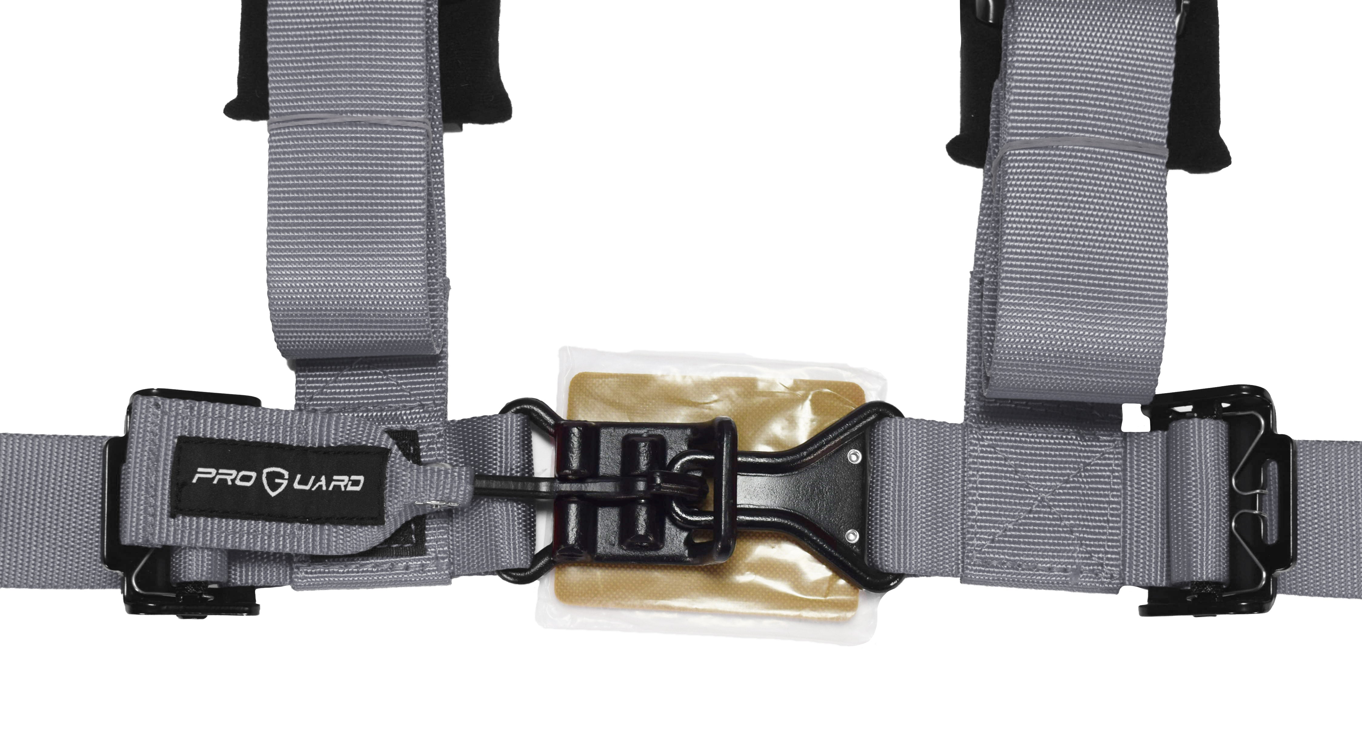ProGuard Offroad Harnesses Gray with 2" Nylon Straps & 4 Points of Contact (4 Pck) - Universal Safety Belts fits Polaris, Can-Am, Kawasaki, Yamaha UTVs, ATVs, Side-by-Sides
