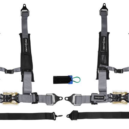 ProGuard Gray 5 Point Universal Off-Road Harness 2" Straps 2pk w/ Bypass Clip