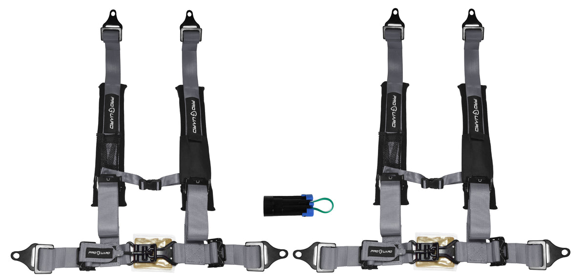 ProGuard 2" Safety Harness, 4 point Gray with P151100 Bypass Plug 2 Pack