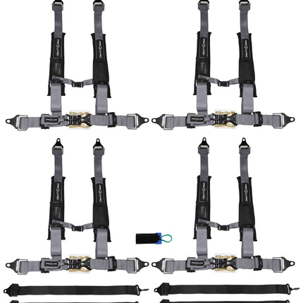 ProGuard Offroad Harnesses 4-Pack Gray 2" Straps 5 Points of Contact Bypass Clip