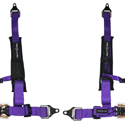 ProGuard Offroad Harness Purple with 2" Nylon Straps and 4 Points of Contact (2 Pck) - Universal Safety Belt fits Polaris, Can-Am, Kawasaki, Yamaha UTVs, ATVs, Side-by-Sides