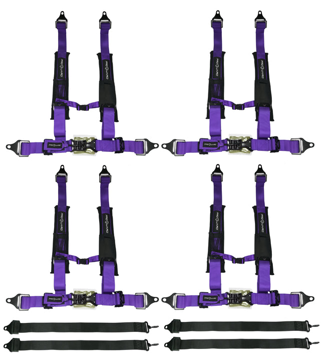 ProGuard Offroad Harness Purple with 2" Nylon Straps and 5 Points of Contact (4 Pck) - Universal Safety Belt fits Polaris, Can-Am, Kawasaki, Yamaha UTVs, ATVs, Side-by-Sides