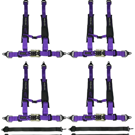 ProGuard Offroad Harness Purple with 2" Nylon Straps and 5 Points of Contact (4 Pck) - Universal Safety Belt fits Polaris, Can-Am, Kawasaki, Yamaha UTVs, ATVs, Side-by-Sides