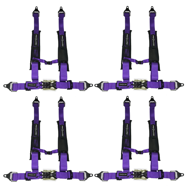 ProGuard Offroad Harness Purple with 2" Nylon Straps and 4 Points of Contact (4 Pck) - Universal Safety Belt fits Polaris, Can-Am, Kawasaki, Yamaha UTVs, ATVs, Side-by-Sides
