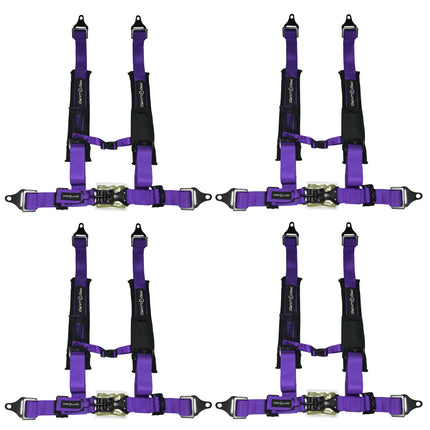 ProGuard Offroad Harness Purple with 2" Nylon Straps and 4 Points of Contact (4 Pck) - Universal Safety Belt fits Polaris, Can-Am, Kawasaki, Yamaha UTVs, ATVs, Side-by-Sides