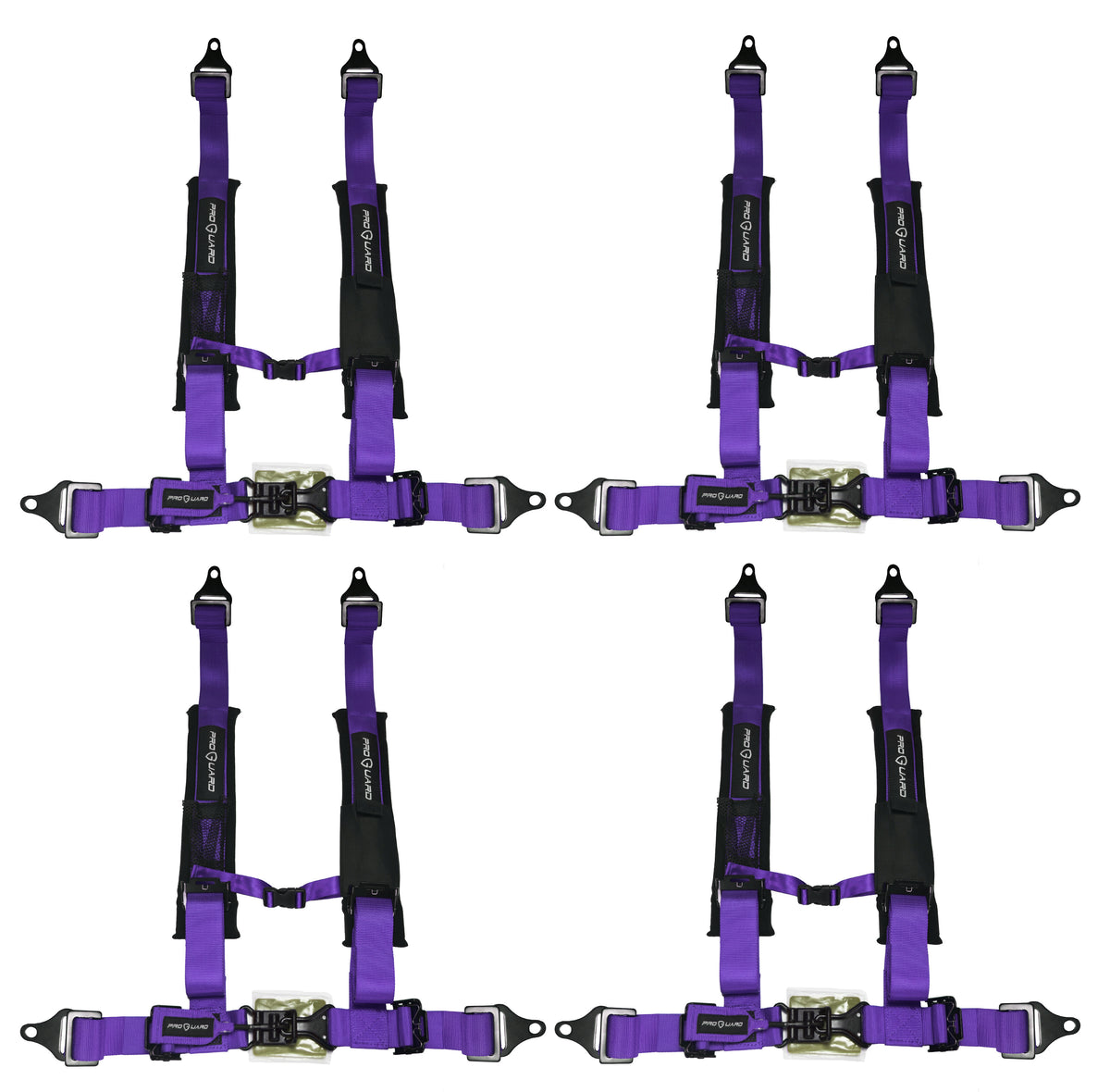 ProGuard Offroad Harness Purple with 2" Nylon Straps and 4 Points of Contact (4 Pck) - Universal Safety Belt fits Polaris, Can-Am, Kawasaki, Yamaha UTVs, ATVs, Side-by-Sides