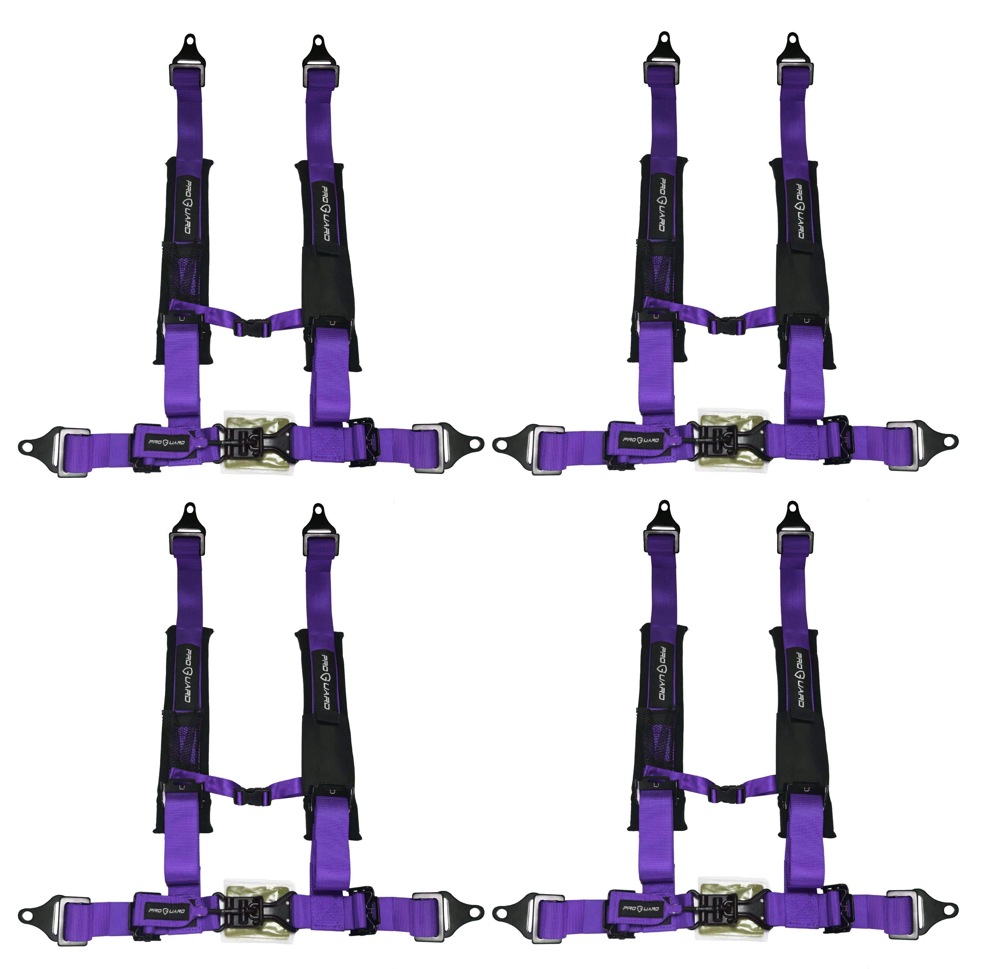 ProGuard Offroad Harness Purple with 2" Nylon Straps and 4 Points of Contact (4 Pck) - Universal Safety Belt fits Polaris, Can-Am, Kawasaki, Yamaha UTVs, ATVs, Side-by-Sides