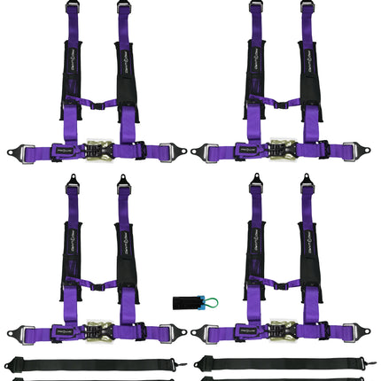 ProGuard Offroad (4) Harnesses Purple 2" Straps 5 Points of Contact Bypass Clip