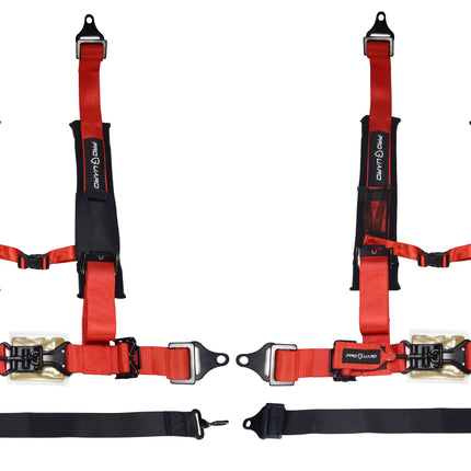 ProGuard Offroad Harness Red with 2" Nylon Straps and 5 Points of Contact (2 Pck) - Universal Safety Belt fits Polaris, Can-Am, Kawasaki, Yamaha UTVs, ATVs, Side-by-Sides