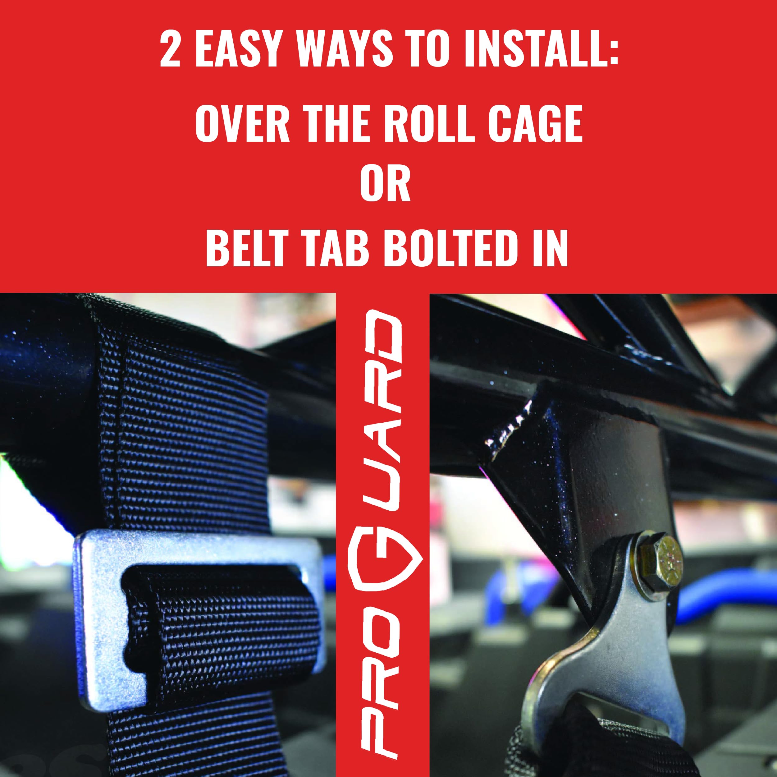 PROGUARD Red 4-Point Harness with 2" Nylon Straps (4 Pck) - Universal Off-Road Safety Belt fits Polaris, Can-Am, Kawasaki, Yamaha UTVs, ATVs, Side-by-Sides