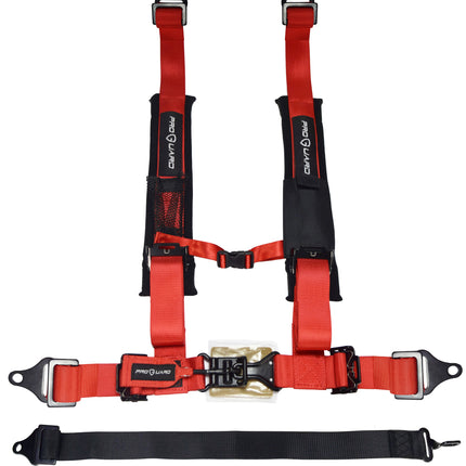 ProGuard Offroad Harness Red with 2" Nylon Straps and 5 Points of Contact - Universal Safety Belt fits Polaris, Can-Am, Kawasaki, Yamaha UTVs, ATVs, Side-by-Sides