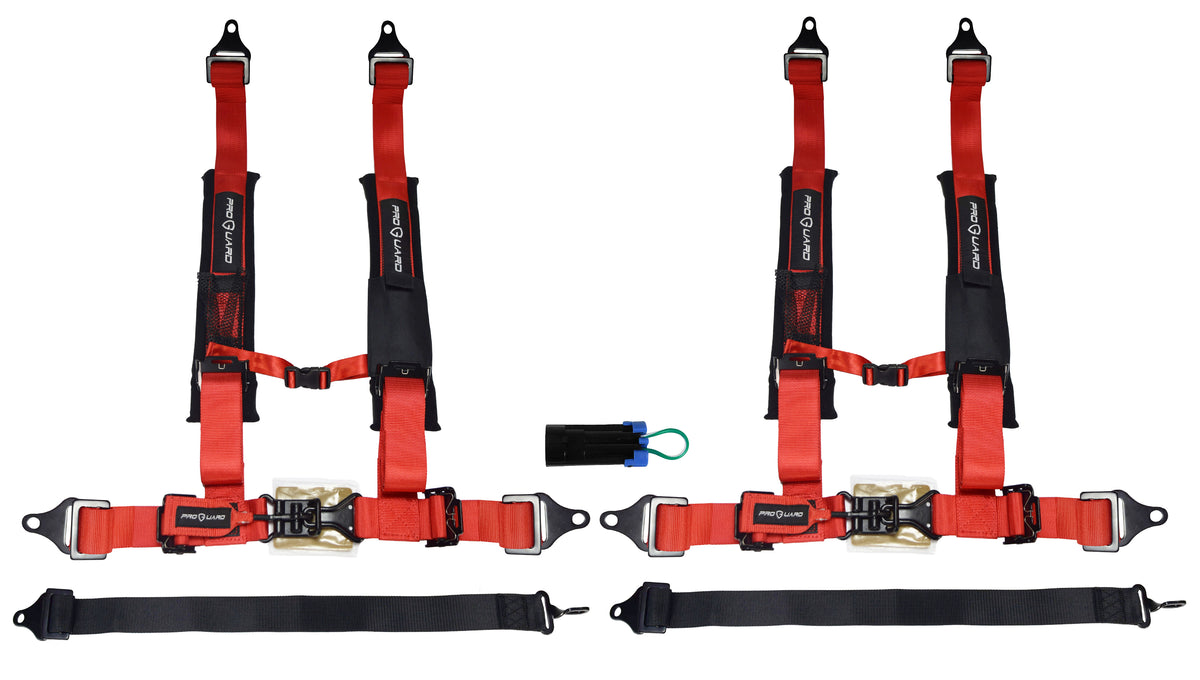 ProGuard Red 5 Point Universal Off-Road Harness 2" Straps 2pk w/ Bypass Clip