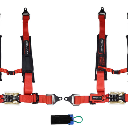 ProGuard 2" Safety Harness, 4 point Red with P151100 Bypass Plug 2 PACK