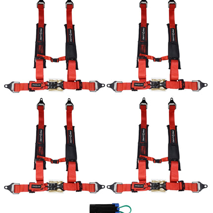 ProGuard Offroad Harnesses 4-Pack Red 2" Straps 4 Points of Contact Bypass Clip