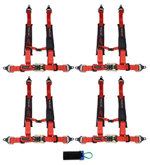 ProGuard Offroad Harnesses 4-Pack Red 2" Straps 4 Points of Contact Bypass Clip