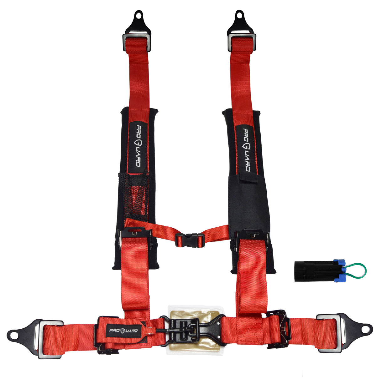 PROGUARD Red 4 Point Universal UTV Off-Road Harness 2" Straps w/ Bypass Clip