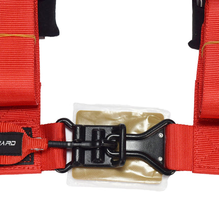 PROGUARD Red 4 Point Universal UTV Off-Road Harness 2" Straps w/ Bypass Clip