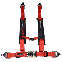 PROGUARD Red 4-Point Harness with 2" Nylon Straps  - Universal Off-Road Safety Belt fits Polaris, Can-Am, Kawasaki, Yamaha UTVs, ATVs, Side-by-Sides