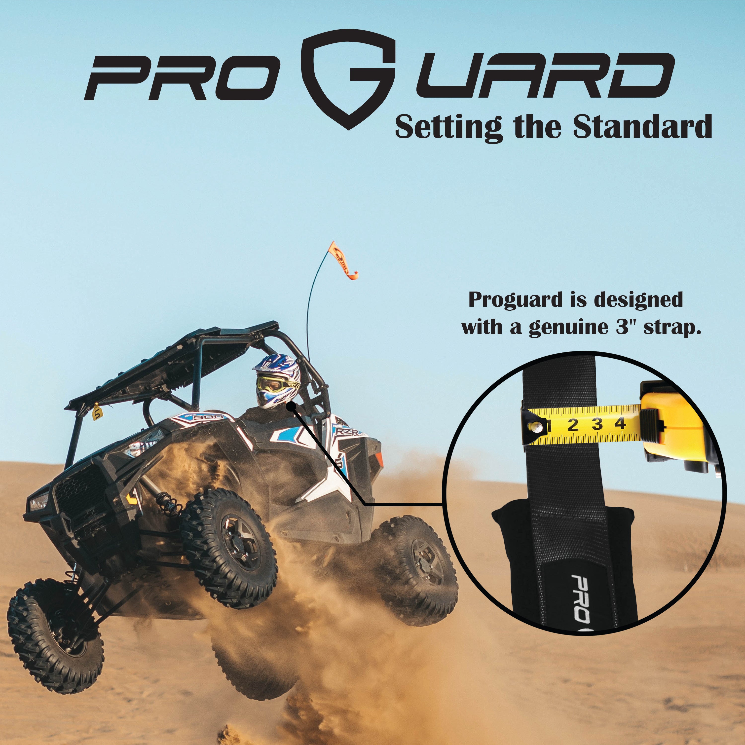 ProGuard Black 5 Point Universal Off-Road Harness 3" Straps 4pk w/ Bypass Clip