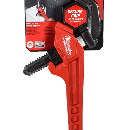 Milwaukee 48-22-7171 12-inch Steel 2-5/8" Jaw Capacity Offset Hex Pipe Wrench