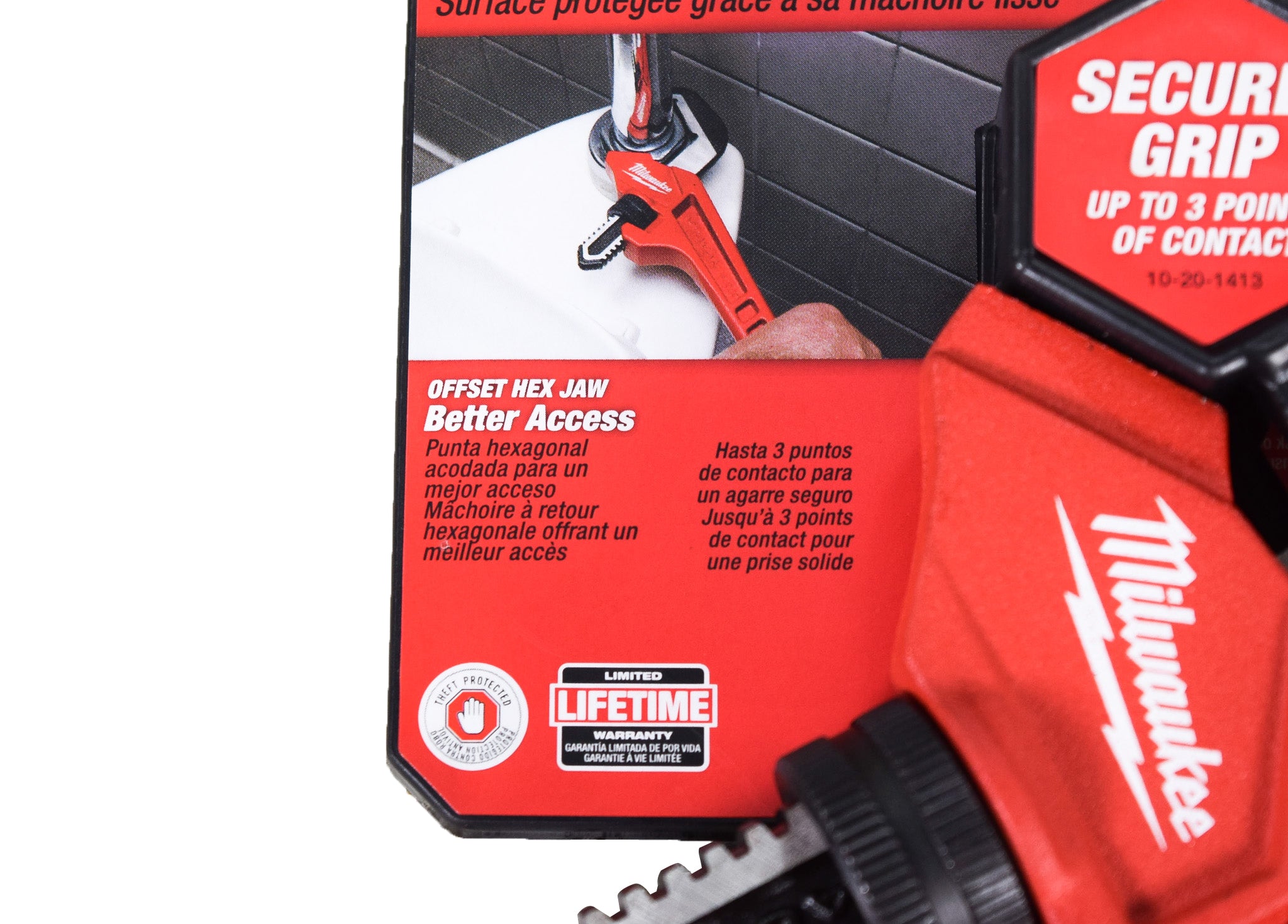 Milwaukee 48-22-7171 12-inch Steel 2-5/8" Jaw Capacity Offset Hex Pipe Wrench