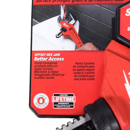 Milwaukee 48-22-7171 12-inch Steel 2-5/8" Jaw Capacity Offset Hex Pipe Wrench