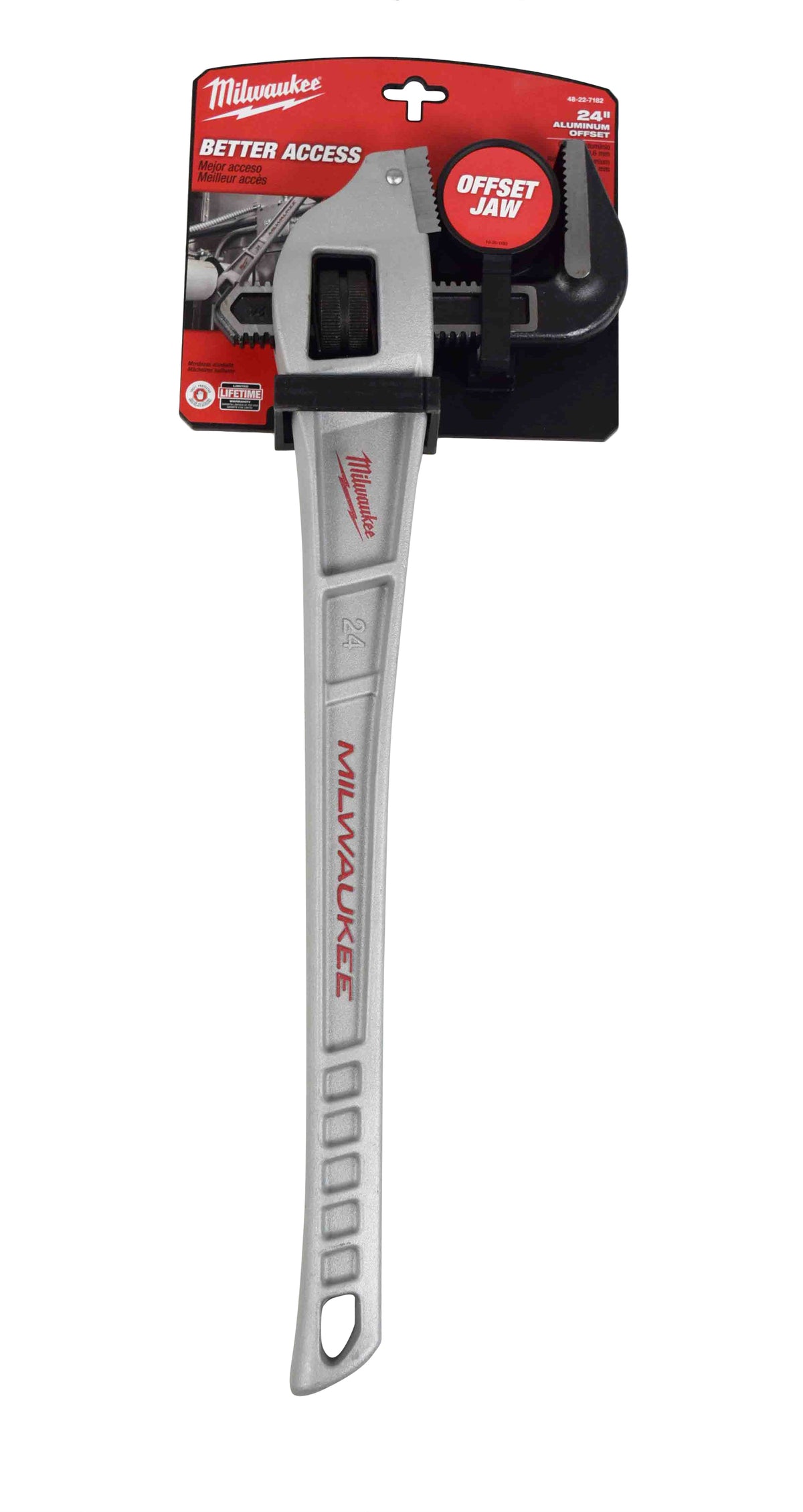 Milwaukee 48-22-7182 24" Aluminum 3" Jaw Capacity Offset Pipe Wrench