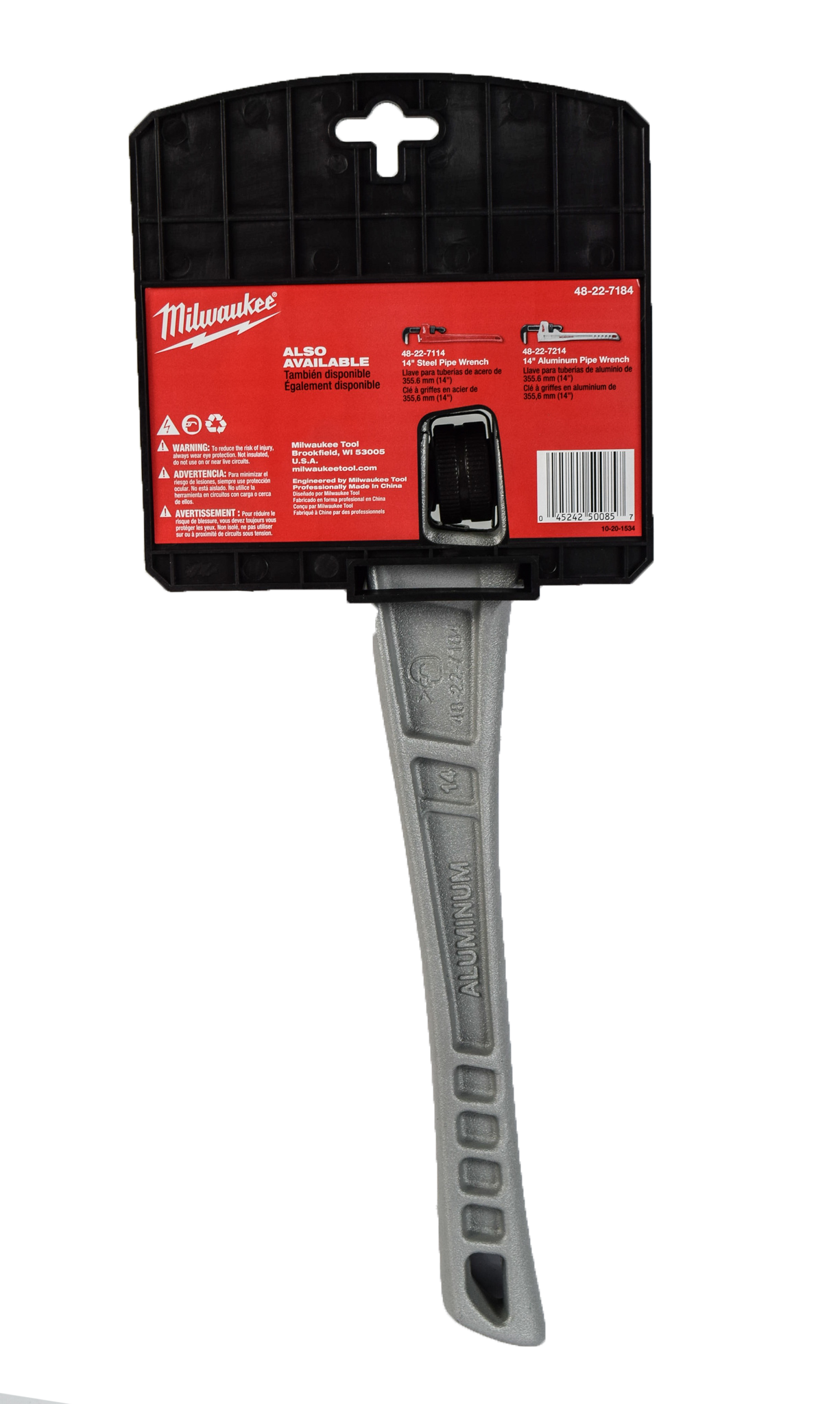 Milwaukee 48-22-7184 14" Aluminum 2" Jaw Capacity Offset Pipe Wrench