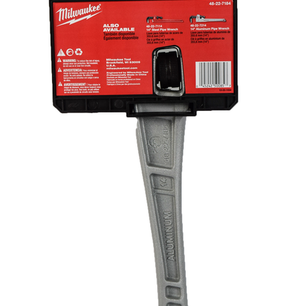Milwaukee 48-22-7184 14" Aluminum 2" Jaw Capacity Offset Pipe Wrench