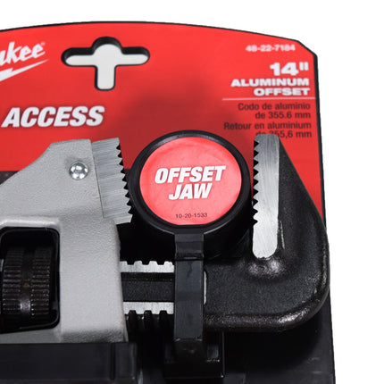 Milwaukee 48-22-7184 14" Aluminum 2" Jaw Capacity Offset Pipe Wrench