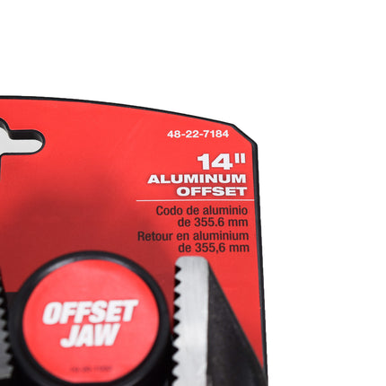 Milwaukee 48-22-7184 14" Aluminum 2" Jaw Capacity Offset Pipe Wrench