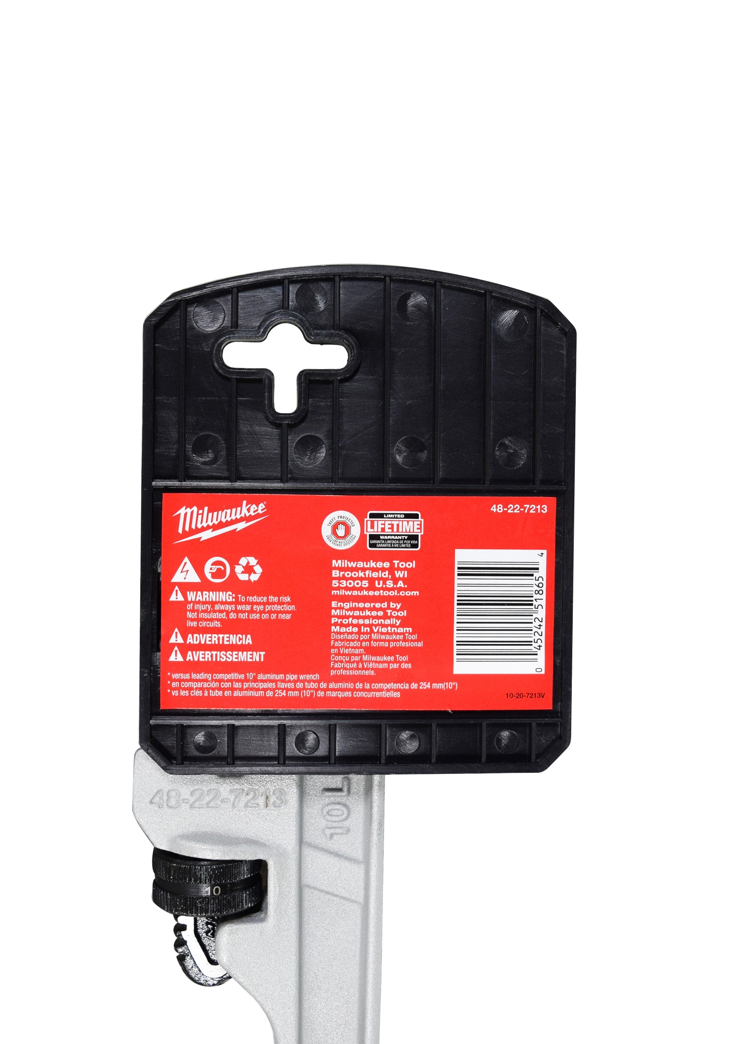 Milwaukee 10 in. Aluminum Pipe Wrench with POWERLENGTH Handle 48-22-7213