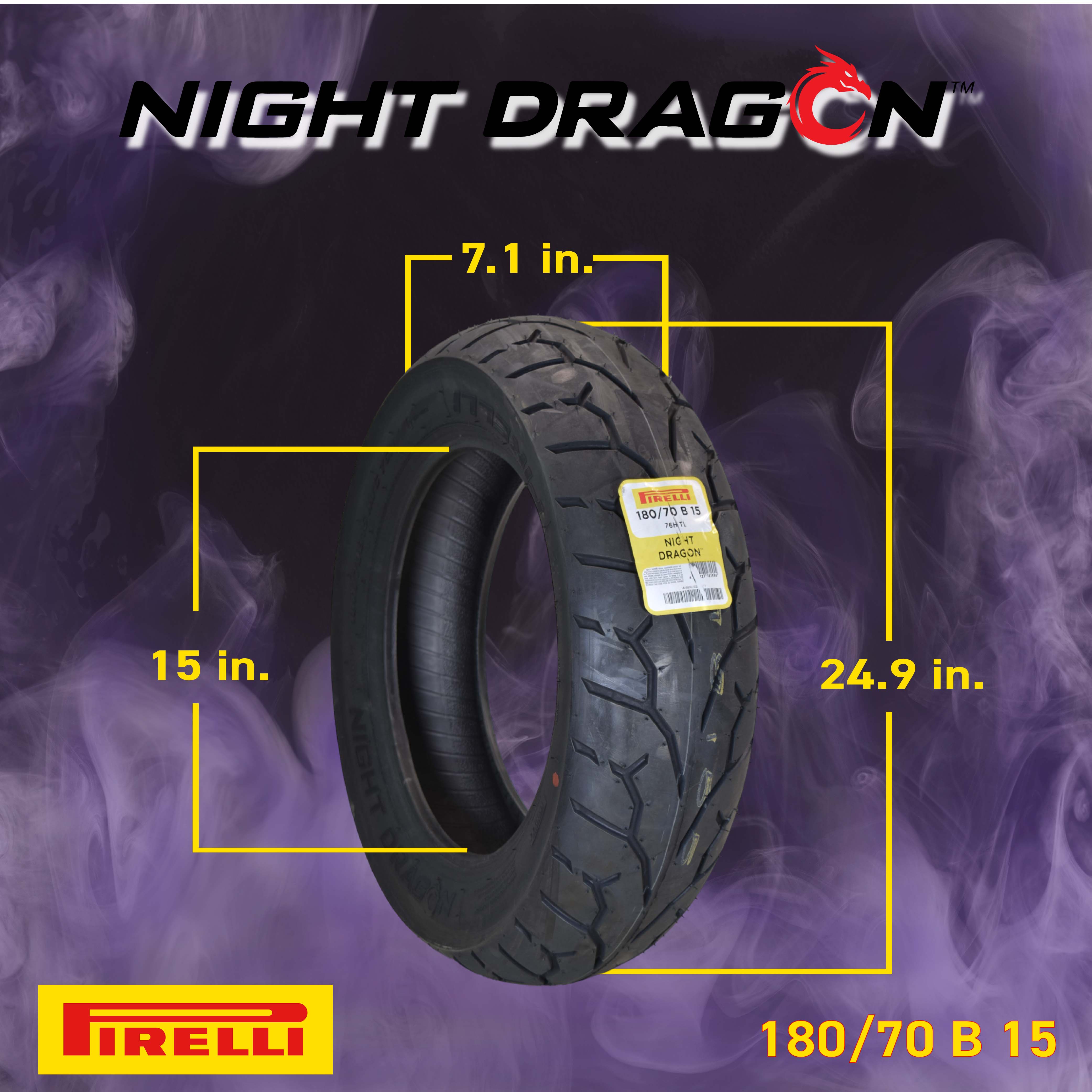 Pirelli Night Dragon 140/75R17 and 180/70R15 Motorcycle Tires with Keychain